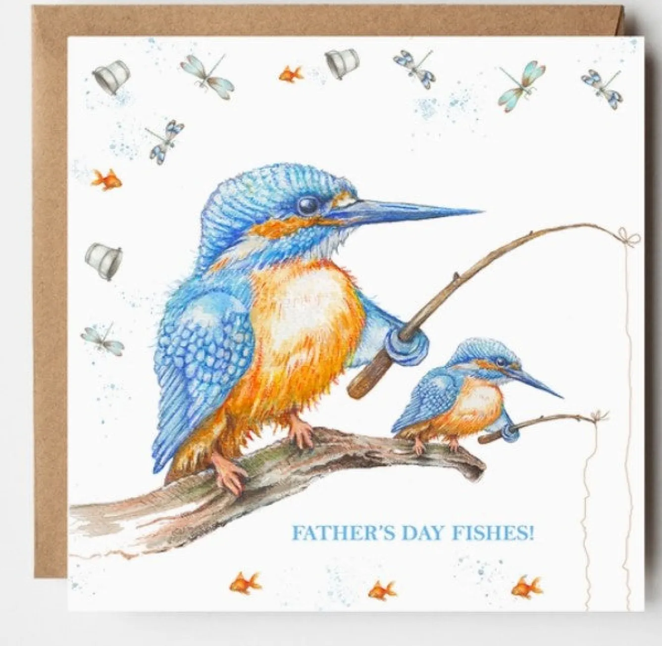 West Country Designs Kingfisher Fishes Father's Day Card- Father's Day|Greeting Cards