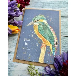 Jen Winnett Kingfisher Just To Say Eco-card- Greeting Cards