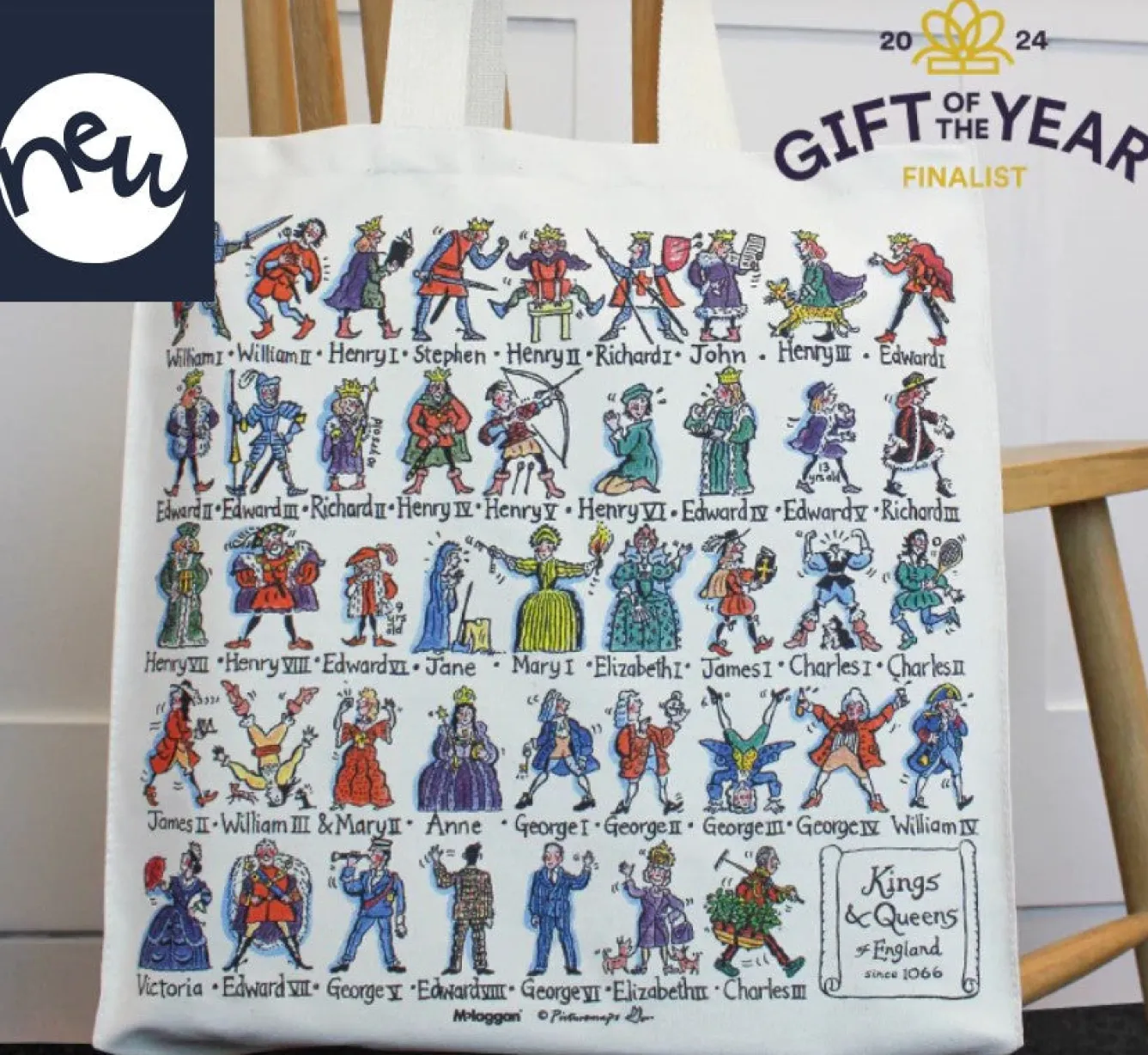 Picturemaps Kings & Queens of England Tote Bag- Bags