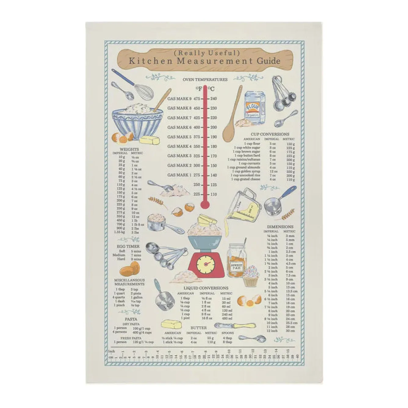 Ulster Weavers Kitchen Measurements Cotton Tea Towel- Tea|Tea
