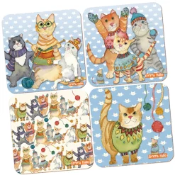 Emma Ball Kittens in Mittens Coasters- Set of 4- Coasters