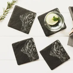 Selbrae Labrador - Set of 4 Slate Coasters- Tea|Coasters