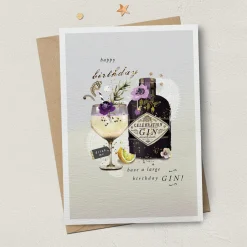 Stephanie Davies Large Birthday Gin Greeting Card- Greeting Cards