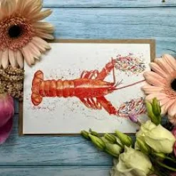 Jen Winnett Larry the Lobster Eco-Card- Greeting Cards