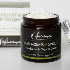 The Highland Soap Company Lemongrass & Ginger Hand & Body Organic Cream- Soaps & Lotions