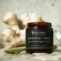 The Highland Soap Company Lemongrass & Ginger Hand & Body Organic Cream- Soaps & Lotions