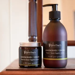 The Highland Soap Company Lemongrass & Ginger Hand & Body Organic Cream- Soaps & Lotions