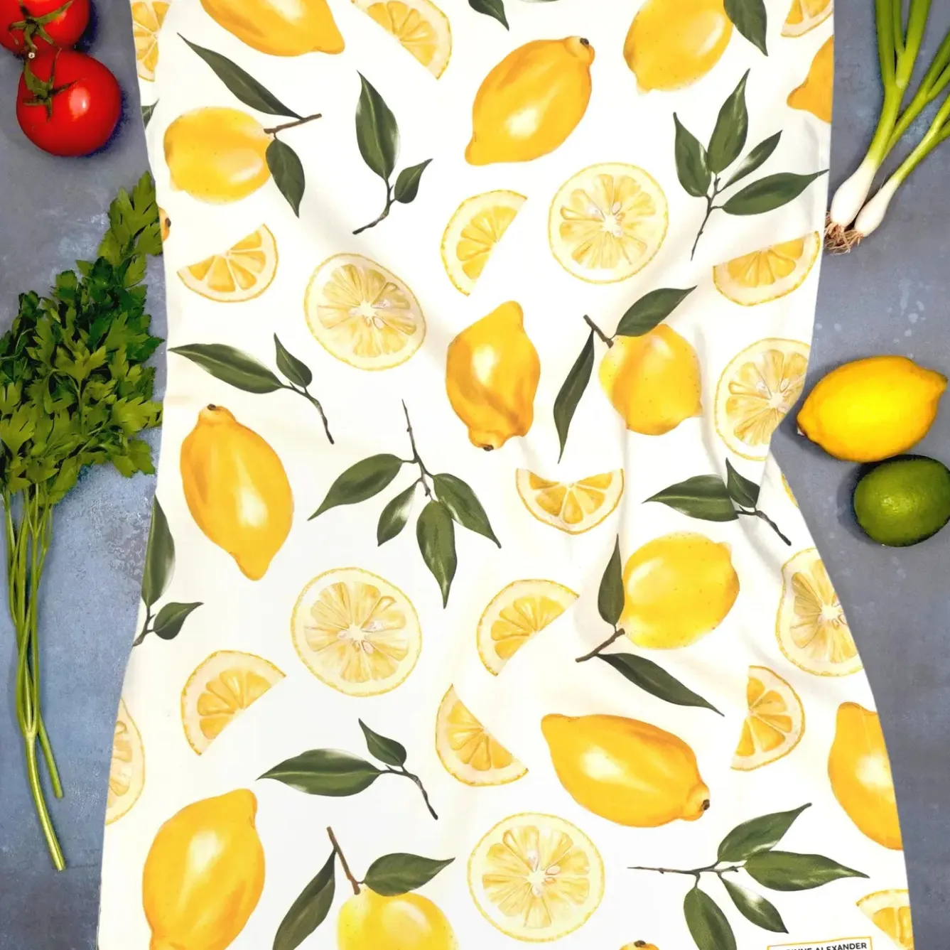 Corinne Alexander Lemon Tea Towel by- Tea|Tea Towels