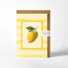 Roomytown Lemon Yellow Stripe Greetings Card- Greeting Cards