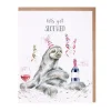 Wrendale Designs 'Let's Get Slothed' Blank Greetings Card- Greeting Cards