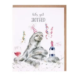 Wrendale Designs 'Let's Get Slothed' Blank Greetings Card- Greeting Cards