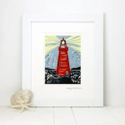 Lucky Lobster Lighthouse Print Framed- Art
