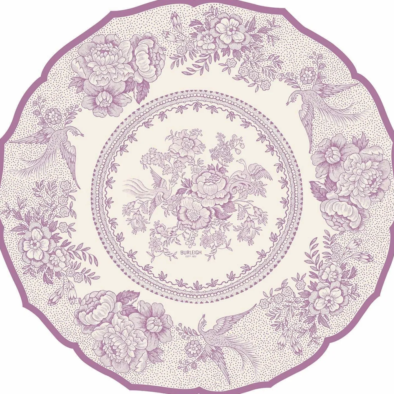 Burleigh Lilac Asiatic Pheasants 12 Paper Placemats- Placemats