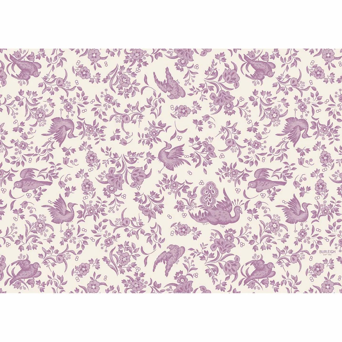 Burleigh Lilac Regal Peacock Pad of 24 Paper Placemats- Placemats