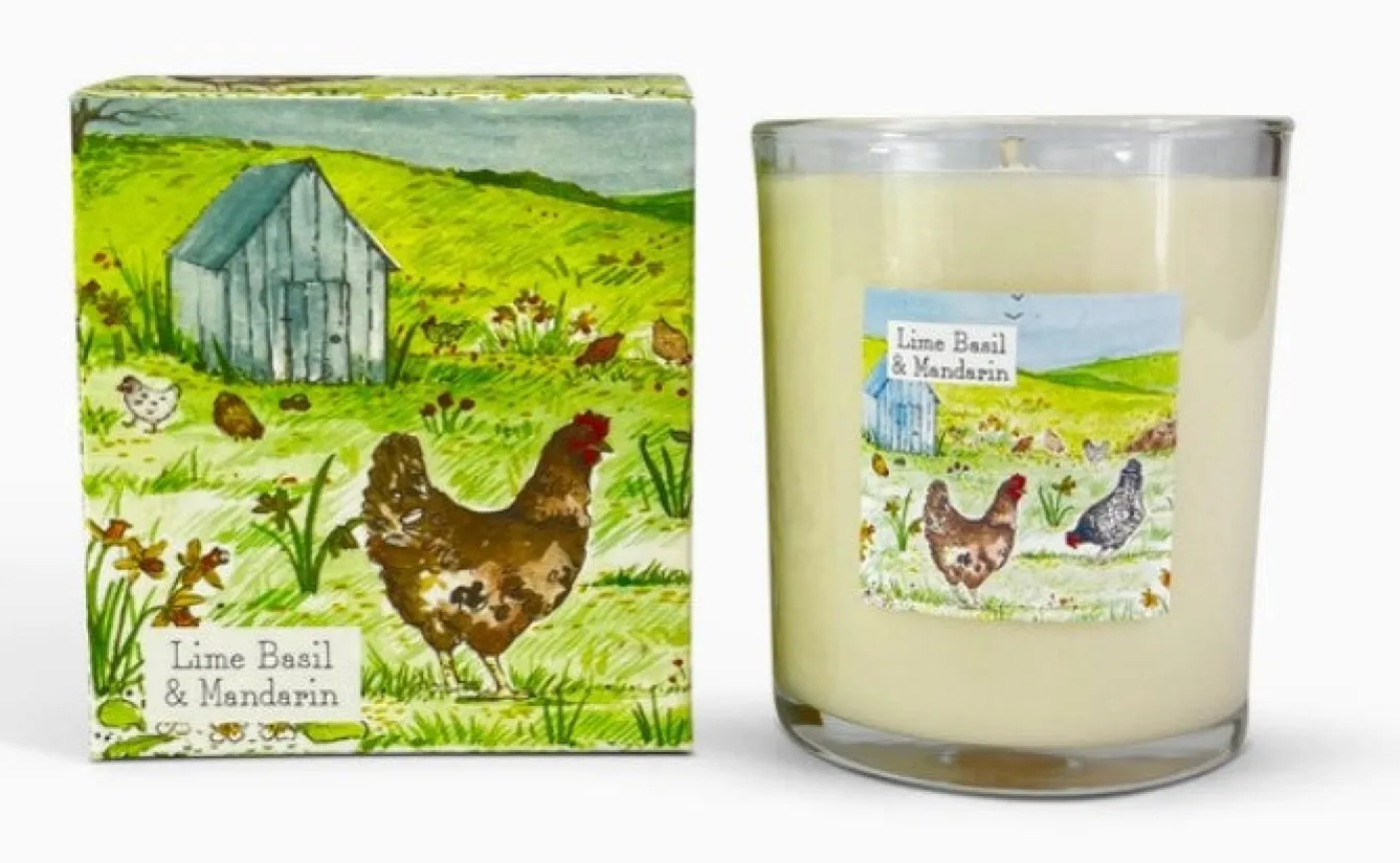 Heaven Scent Lime, Basil & Mandarin Votive Candle - Chicken & Shed- Home Fragrance