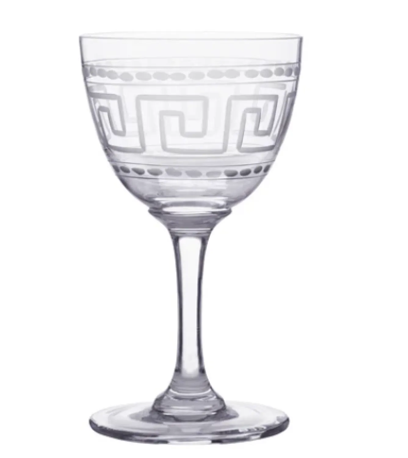 The Vintage List Liqueur Glass with Greek Key Design by- Glassware