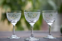The Vintage List Liqueur Glass with Greek Key Design by- Glassware