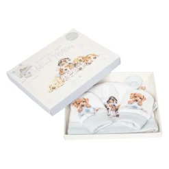 Wrendale Designs 'Little Paws' Dog Baby Hat and Mittens Set- Children