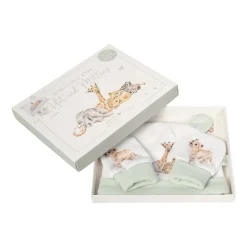 Wrendale Designs 'Little Savannah' African Animals Baby Hat and Mittens Set- Children