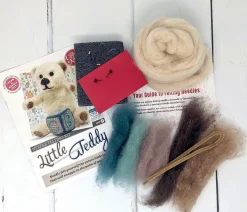 The Crafty Kit Co. Little Teddy Needle Felting Kit- Crafts