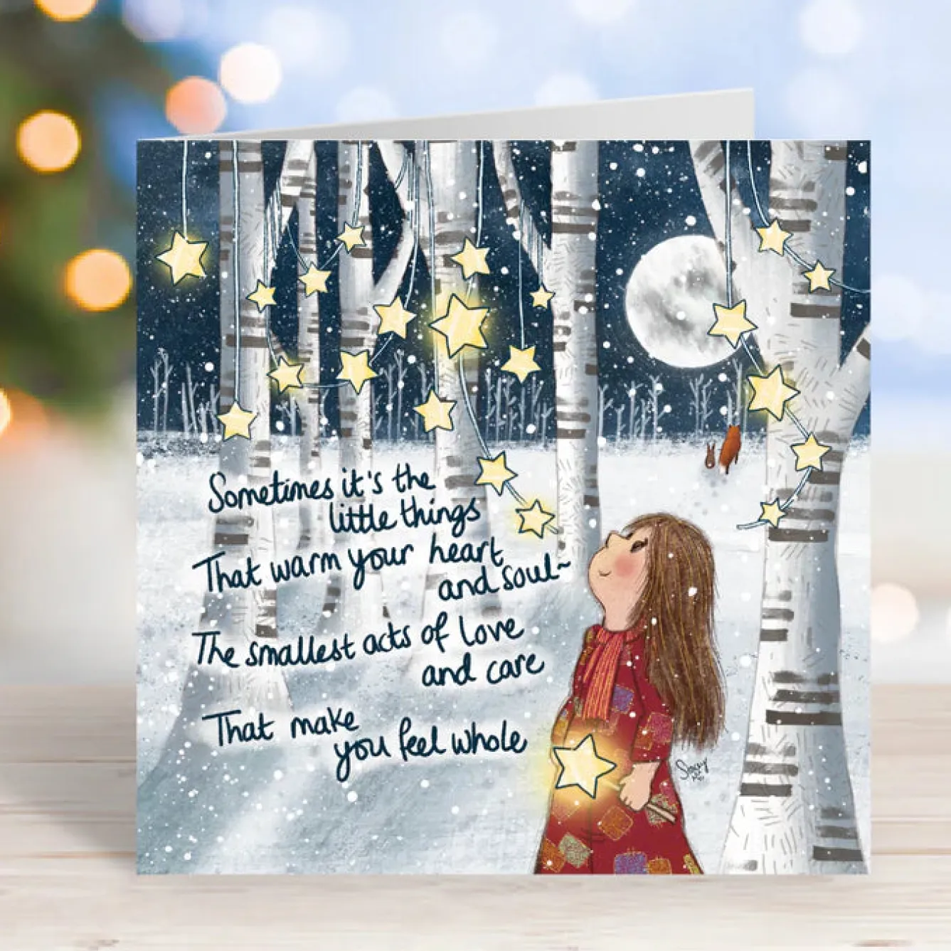 Fox Under The Moon 'Little Things' Greeting Card- Christmas Cards