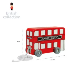 Orange Tree Toys London Bus Pull Along Toy- Children