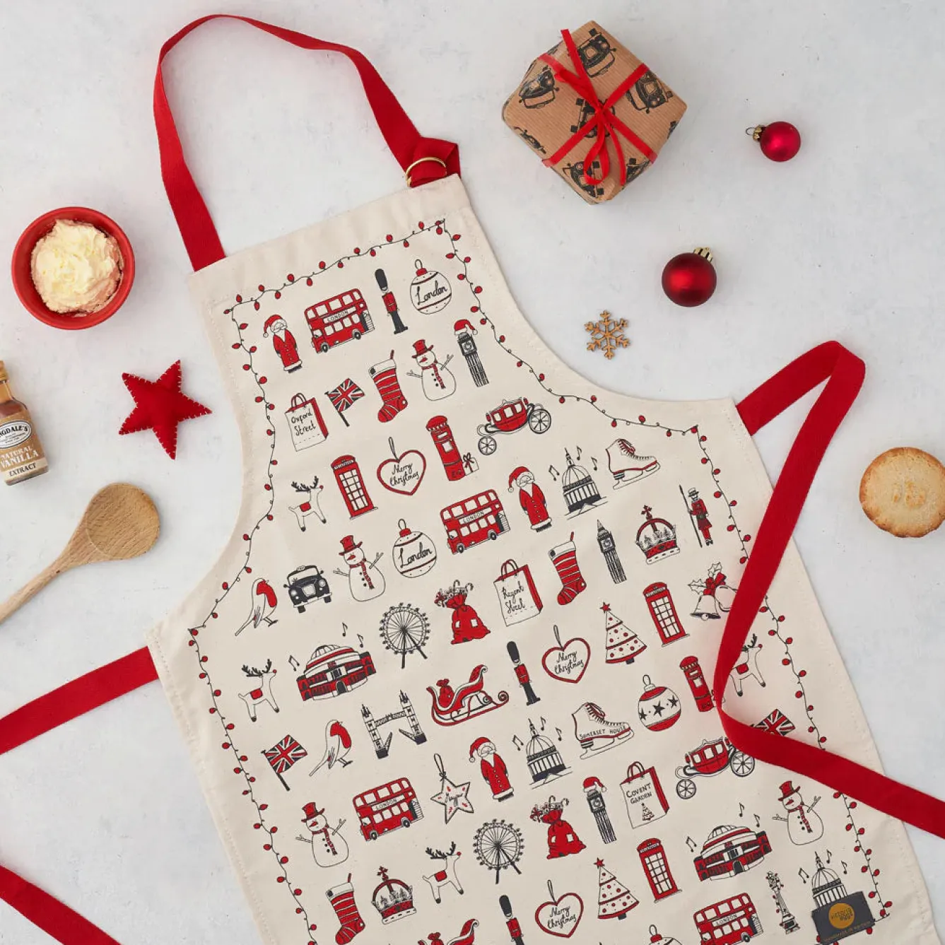 Victoria Eggs London Christmas Children's Apron- Aprons