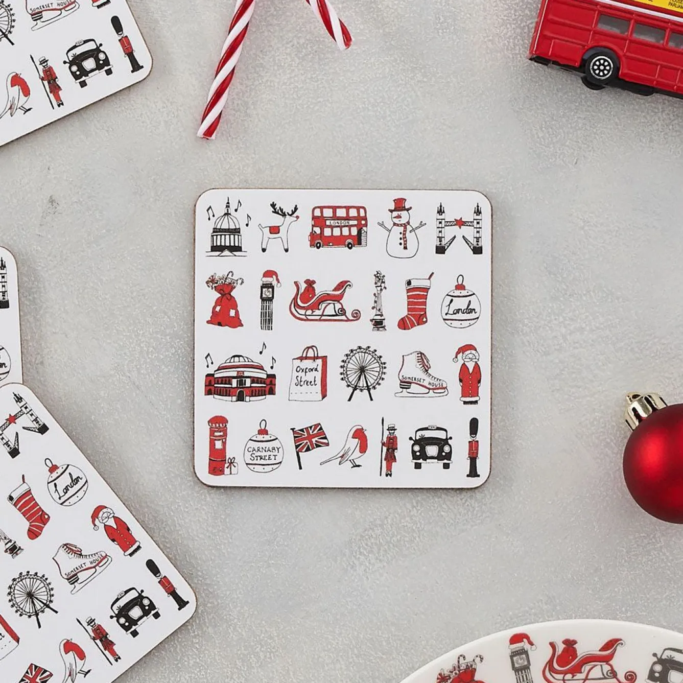 Victoria Eggs London Christmas Set of 4 Coasters- Coasters