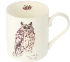 Mclaggan Smith Long-Eared Owl Bone China Mug- Whimsical