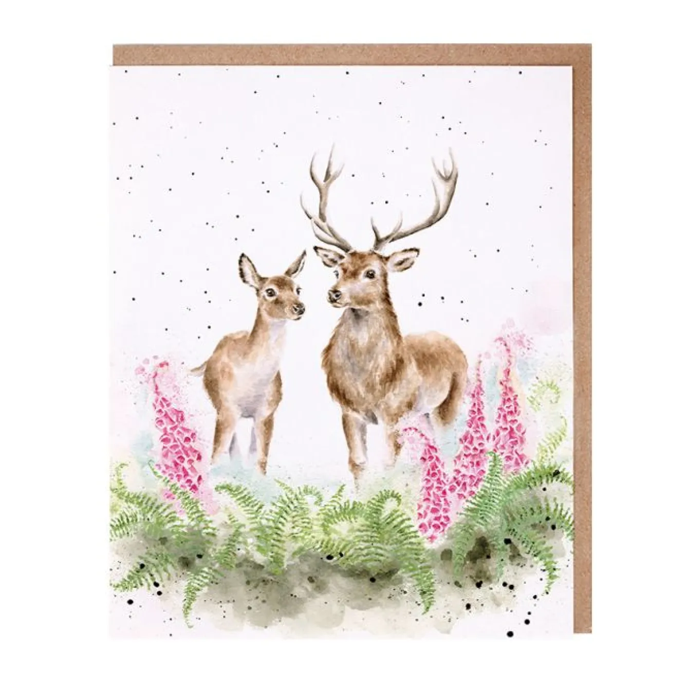 Wrendale Designs 'Lord and Lady' Deer Blank Greetings Card- Greeting Cards