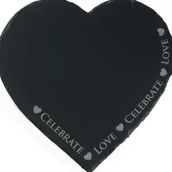 Selbrae Love & Celebrate Heart Slate Cheese Board- Valentine's Day|Serving Plates & Boards