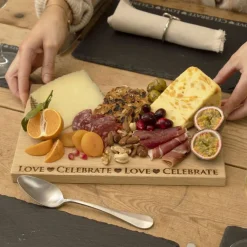 Selbrae Love & Celebrate Oak Serving Board - 12in- Father's Day