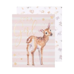 Wrendale Designs Loved Deerly - It's a Girl Greetings Card- Greeting Cards|Children
