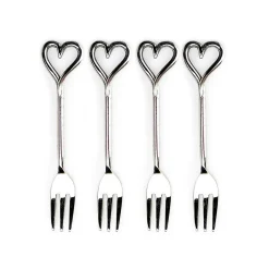 Selbrae Love Heart Pastry Forks Set of 4- Valentine's Day