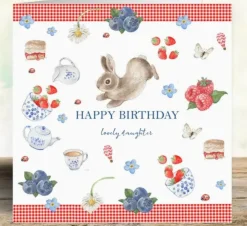 West Country Designs 'Lovely Daughter' Gingham Picnic Birthday Card- Greeting Cards