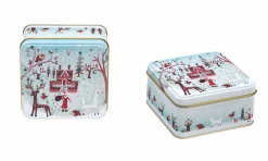 Elite Tins Lucy Loveheart Small Square Winter Tin- Seasonal|Storage