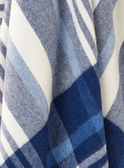 Bronte Moon Lulworth Harbor Blue Merino Lambswool Throw- Pillows & Throws