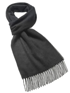 Bronte Moon Luxury Black Merino Lambswool Scarf- Umbrellas