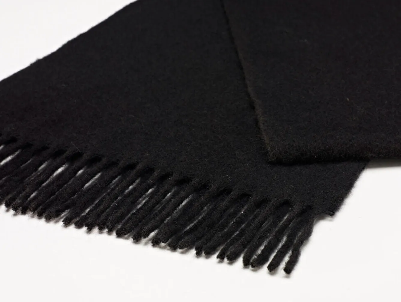 Bronte Moon Luxury Black Merino Lambswool Scarf- Umbrellas