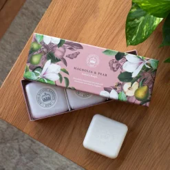 English Soap Company Magnolia & Pear Triple Soap Gift Box- Soaps & Lotions