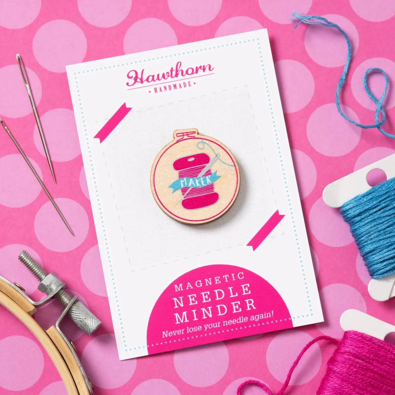 Hawthorn Handmade Maker Bobbin Magnetic Needle Holder- Crafts