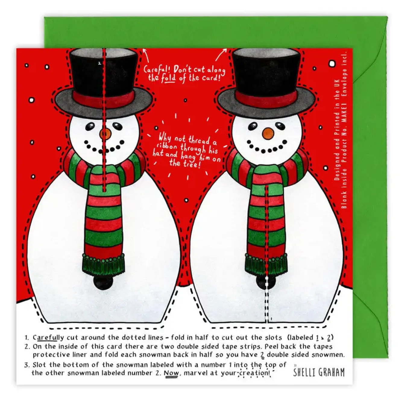 Yeti Make Your Own Snowman Christmas Card- Christmas|Greeting Cards