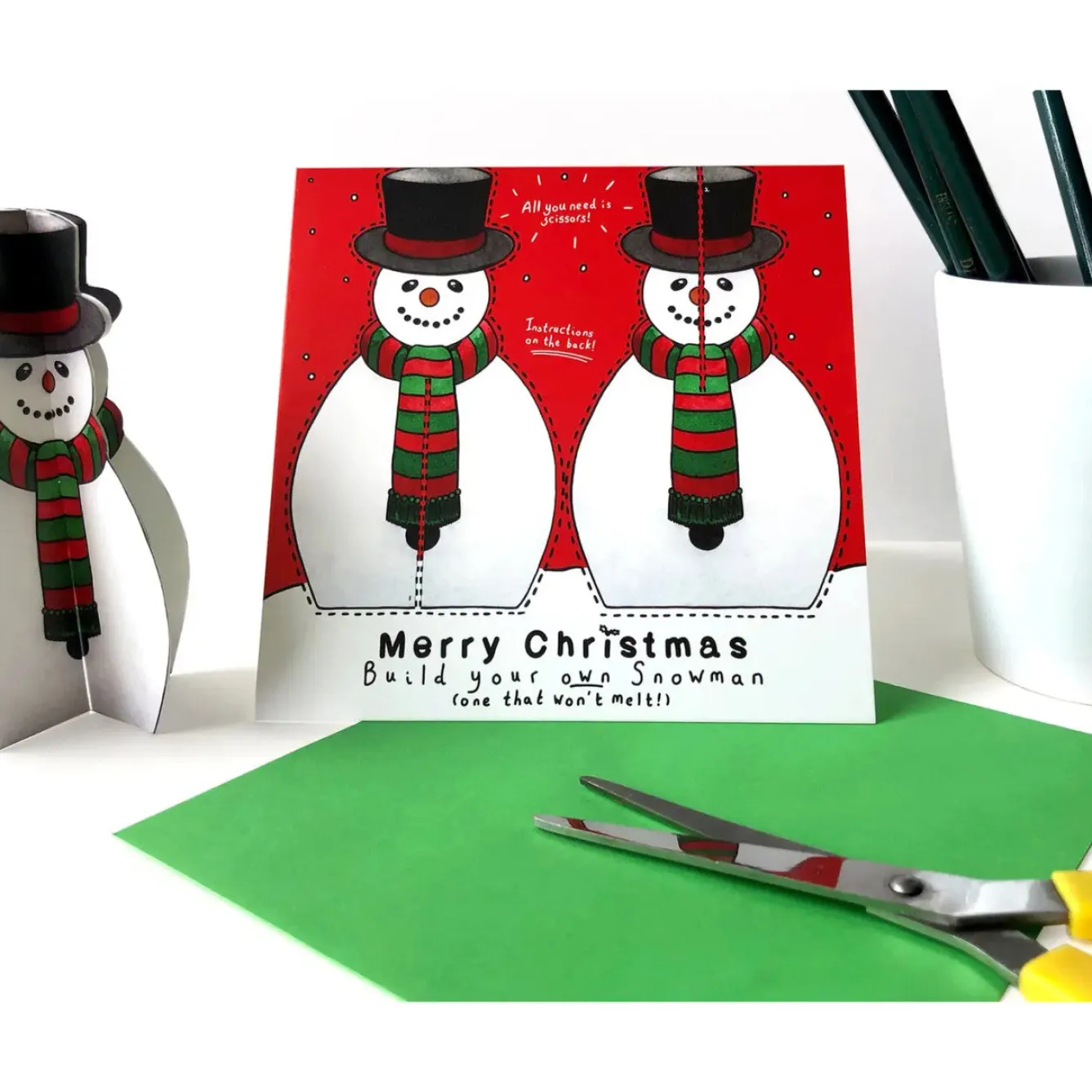 Yeti Make Your Own Snowman Christmas Card- Christmas|Greeting Cards