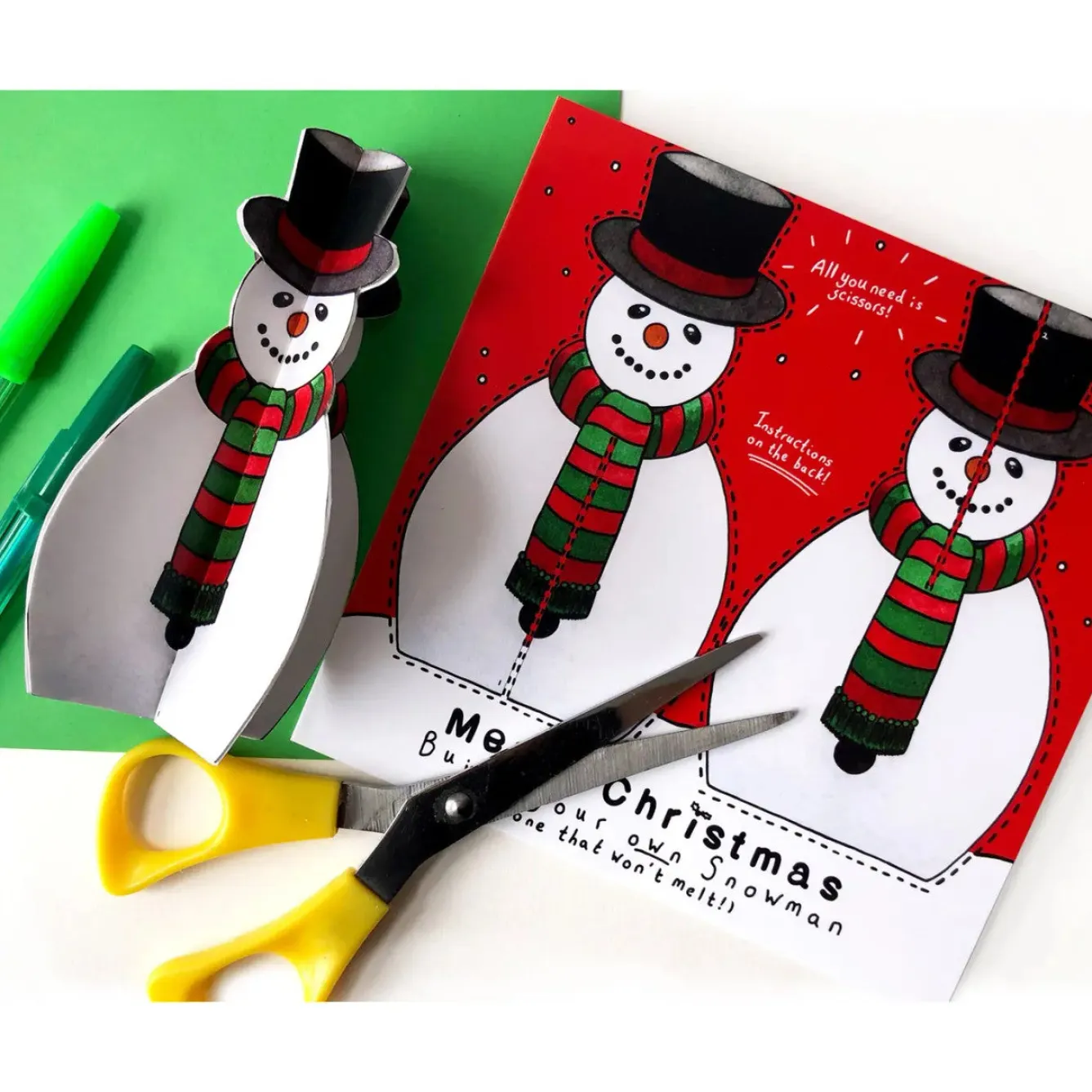 Yeti Make Your Own Snowman Christmas Card- Christmas|Greeting Cards