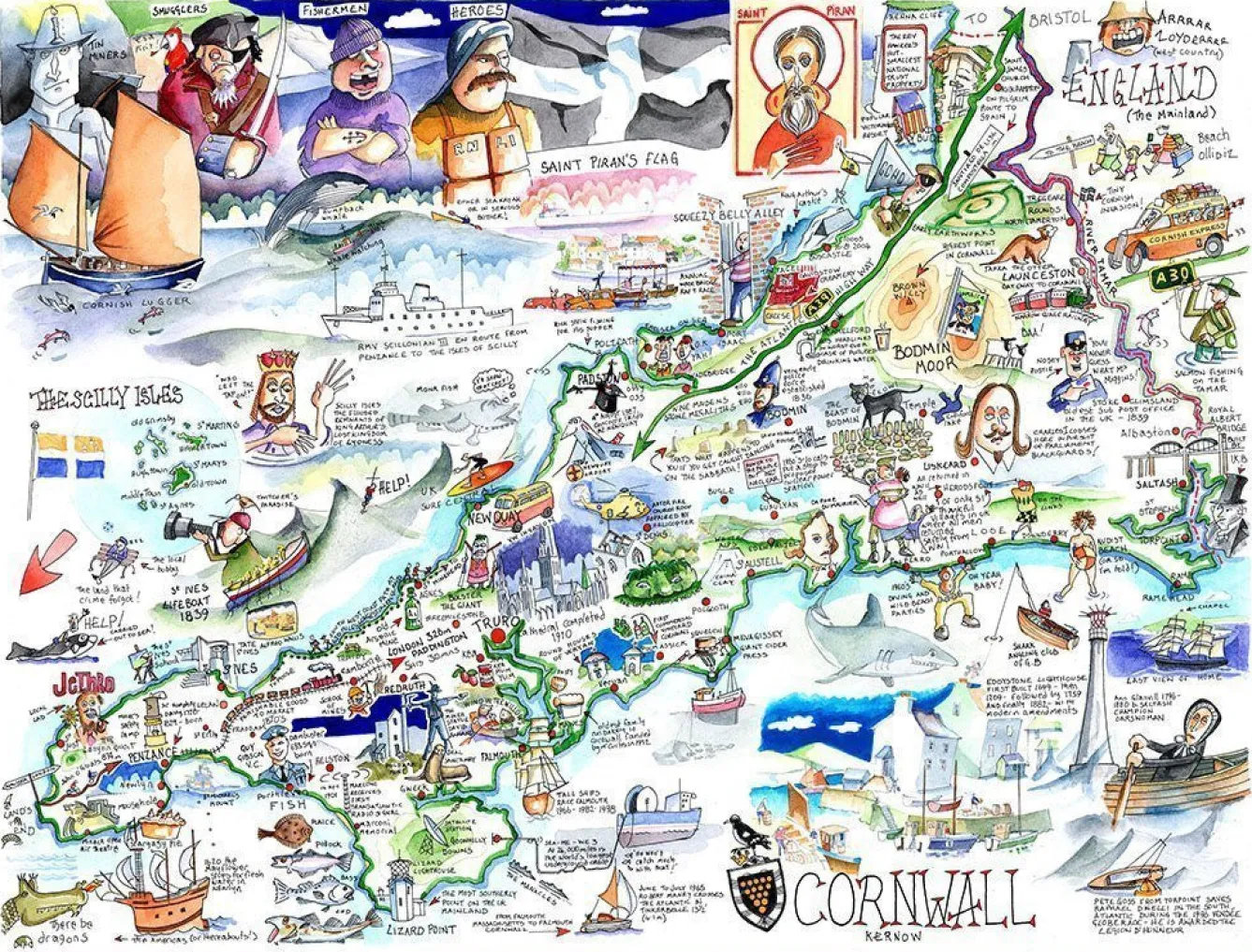 All Jigsaw Puzzles Map of Cornwall 1000 Piece Jigsaw Puzzle- Puzzles|Children