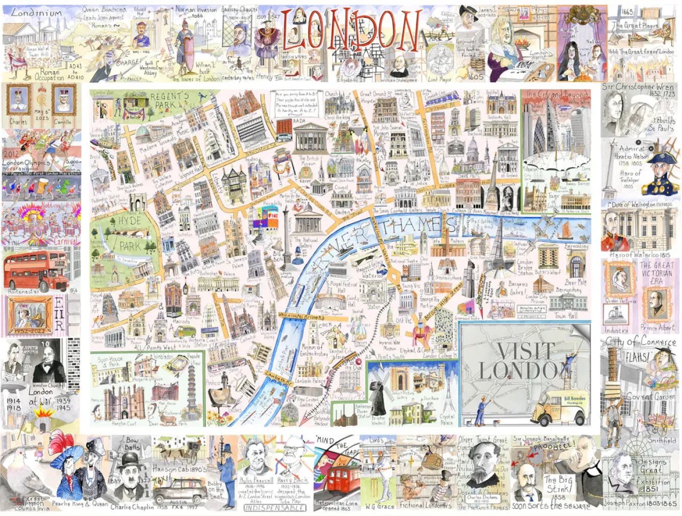 All Jigsaw Puzzles Map of London 1000 Piece Jigsaw Puzzle- Puzzles