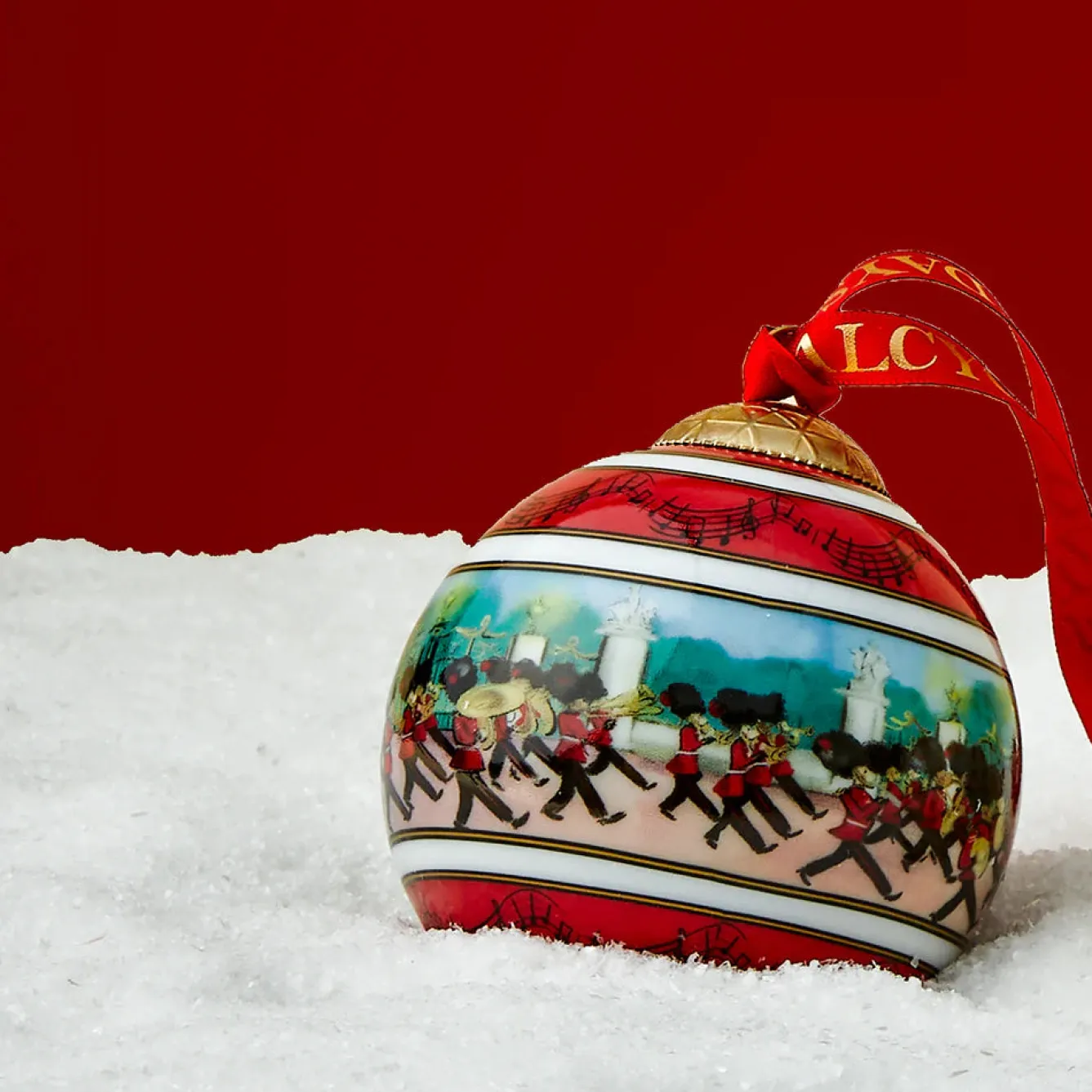 Halcyon Days Marching Down the Mall Bone China 3" Bauble- Royal