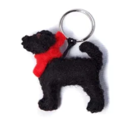 Amica Felt Marley the Black Lab Key Ring- Key Chains