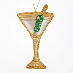 Tinker Tailor Martini Glass with Olive Decoration by London- Christmas Decorations|Seasonal Decor