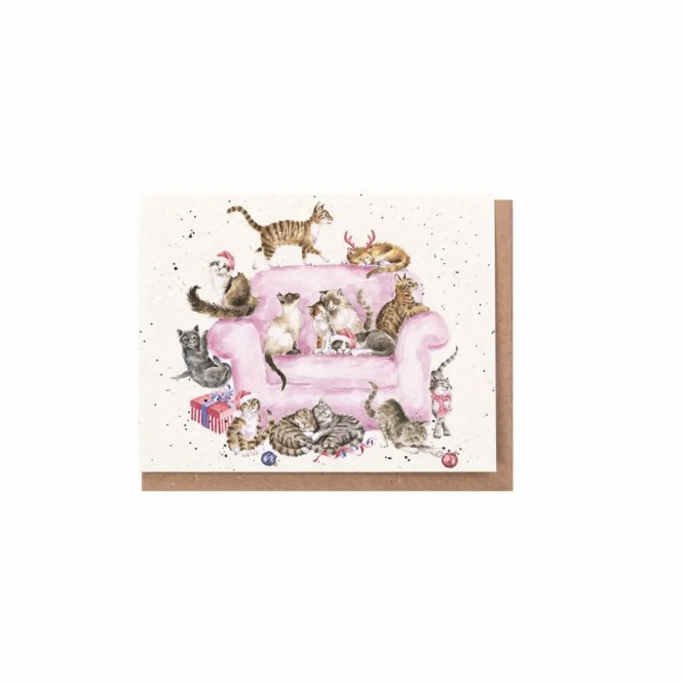 Wrendale Designs 'Meowy Christmas' Cat Gift Enclosure Card- Greeting Cards